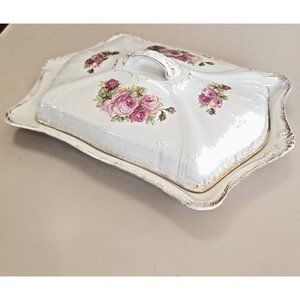 1920s Franz Ant Mehlem Lidded Meat Serving Dish Bonn Germany antique